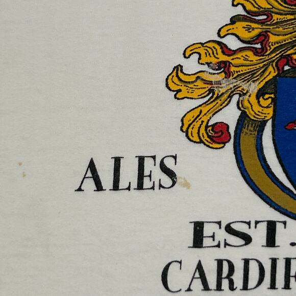 Vintage Prathers Tavern Cardiff Wales T Shirt Mens L Large White 90s Welsh USA - Picture 9 of 15